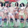 Girl group KATSEYE at the end of their performance.